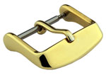 Polished Yellow Gold-Coloured Stainless Steel Standard Watch Strap Buckle 26mm