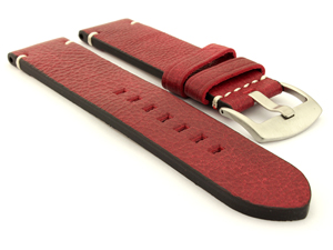 Genuine Leather Watch Strap Vintage Paris Red 22mm