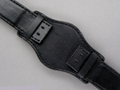 Leather Watch Strap BUND Style Black 20mm