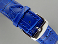 Leather Watch Strap CROCO Blue / Blue 22mm