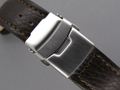 Leather Watch Strap FREIBURG Deployment Clasp Brown / Brown 18mm