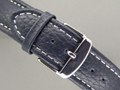 Leather Watch Strap FREIBURG Blue / White 18mm