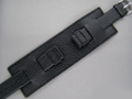 Leather Watch Strap MONTE Black / Black 18mm