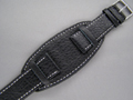 Leather Watch Strap MONTE Black 24mm