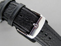 Leather MILITARY Watch Strap with the screw Black 20mm