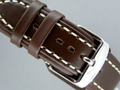Leather MILITARY Watch Strap Dark Brown 20mm