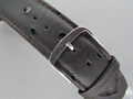 Leather Watch Strap OSTRICH-LOOK Dark Brown 20mm