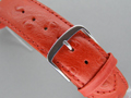 Leather Watch Strap OSTRICH-LOOK Red 20mm