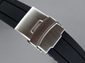 Silicone Waterproof "Rolling" Watch Strap Clasp Black 18mm