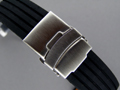 Silicone waterproof Watch Strap Deployment Clasp Black 20mm