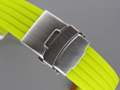 Silicone Waterproof Watch Strap Deployment Clasp Yellow 18mm
