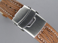 Genuine SHARK Skin Watch Strap Deployment Clasp Brown 22mm