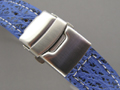 Genuine SHARK Skin Watch Strap Deployment Clasp Blue 18mm