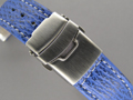 Genuine SHARK Skin Watch Strap Deployment Clasp Blue 20mm