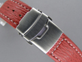 Genuine SHARK Skin Watch Strap Deployment Clasp Red 20mm