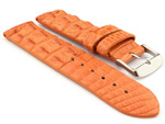 Genuine Alligator Leather Watch Strap FLORIDA Orange 18mm
