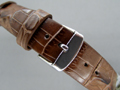 Genuine ALLIGATOR Skin Watch Strap Dark Brown 18mm