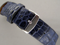 Genuine ALLIGATOR Skin Watch Strap Blue 22mm