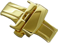 Gold stainless steel butterfly deployment clasp 16mm