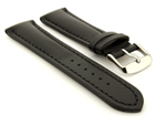 Padded Watch Strap Band CANYON Genuine Leather Black/Black 18mm