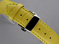 Leather Watch Strap CROCO Butterfly Clasp Yellow 18mm