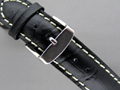 Leather Watch Strap CROCO Black 20mm