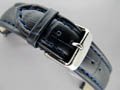 Leather Watch Strap CROCO Navy Blue/Blue 20mm