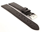Genuine Leather Watch Strap Croco Arizona Black 16mm