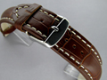 Leather Watch Strap CROCO VIP Dark Brown 20mm