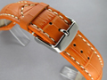 Leather Watch Strap CROCO VIP Orange 22mm