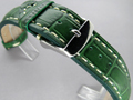 Leather Watch Strap CROCO VIP Green 18mm