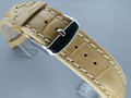 Leather Watch Strap CROCO VIP Dark Cream 18mm
