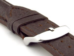 Padded Watch Strap Genuine Leather FREIBURG VIP Dark Brown/Brown 20mm