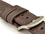 Replacement WATCH STRAP Luminor Genuine Leather Dark Brown/Brown 22mm