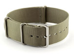 NATO G10 Watch Strap Military Nylon Divers (3 rings) Olive Green/Grey 18mm