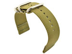 TWO-PIECE NATO Strong Nylon Watch Strap Divers Brushed Rings Olive Green 24mm