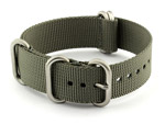 20mm Grey - Nylon Watch Strap / Band Strong Heavy Duty (4/5 rings) Military