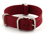 24mm Maroon - Nylon Watch Strap / Band Strong Heavy Duty (4/5 rings) Military