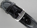 Leather Watch Strap ODEON Black / Black 20mm