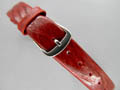 Leather Watch Strap OPEN-ENDED Red 14mm