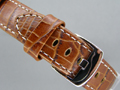 Leather Watch Strap PAN Croco Brown 20mm