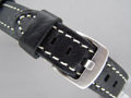 Leather Watch Strap PANOR Black 20mm