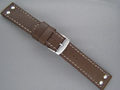 Leather Watch Strap AVIATOR Style Dark Brown 22mm