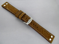 Leather Watch Strap AVIATOR Style Brown 20mm