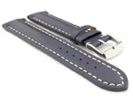 Padded Genuine Leather Watch Strap SAHARA Blue/White 22mm
