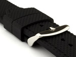 22mm Black/Black - Silicon Watch Strap / Band with Thread, Waterproof