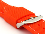 22mm Orange/White - Silicon Watch Strap / Band with Thread, Waterproof