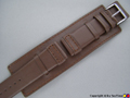 Leather Watch Strap SOLAR Dark Brown 24mm