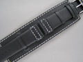 Leather Watch Strap SOLAR Black / White 24mm