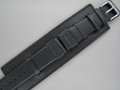 Leather Watch Strap SOLAR Black / Black 22mm